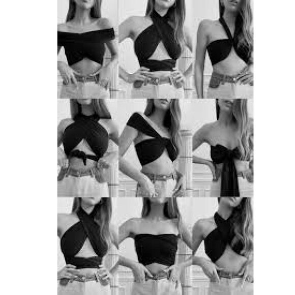 ALTEREDREAMS Black Crop Multi Way Top - Picture 8 of 8